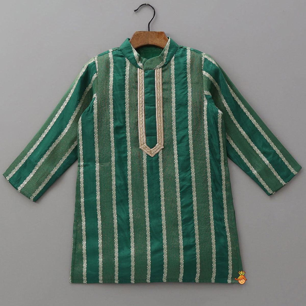 Pre Order: Festive Shimmer Panel Kurta With Pyjama