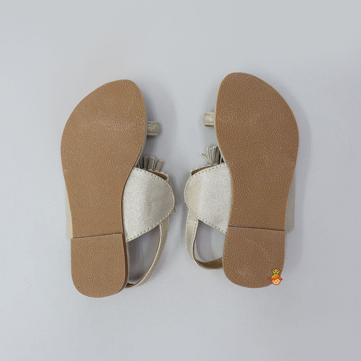 Elegant Shiny Kolhapuri Flats With Braid Detailing
