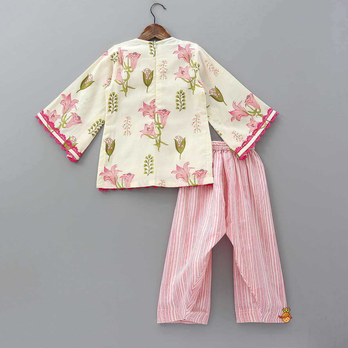 Pre Order: Soft Cotton Floral Printed Kurti With Salwar And Dupatta