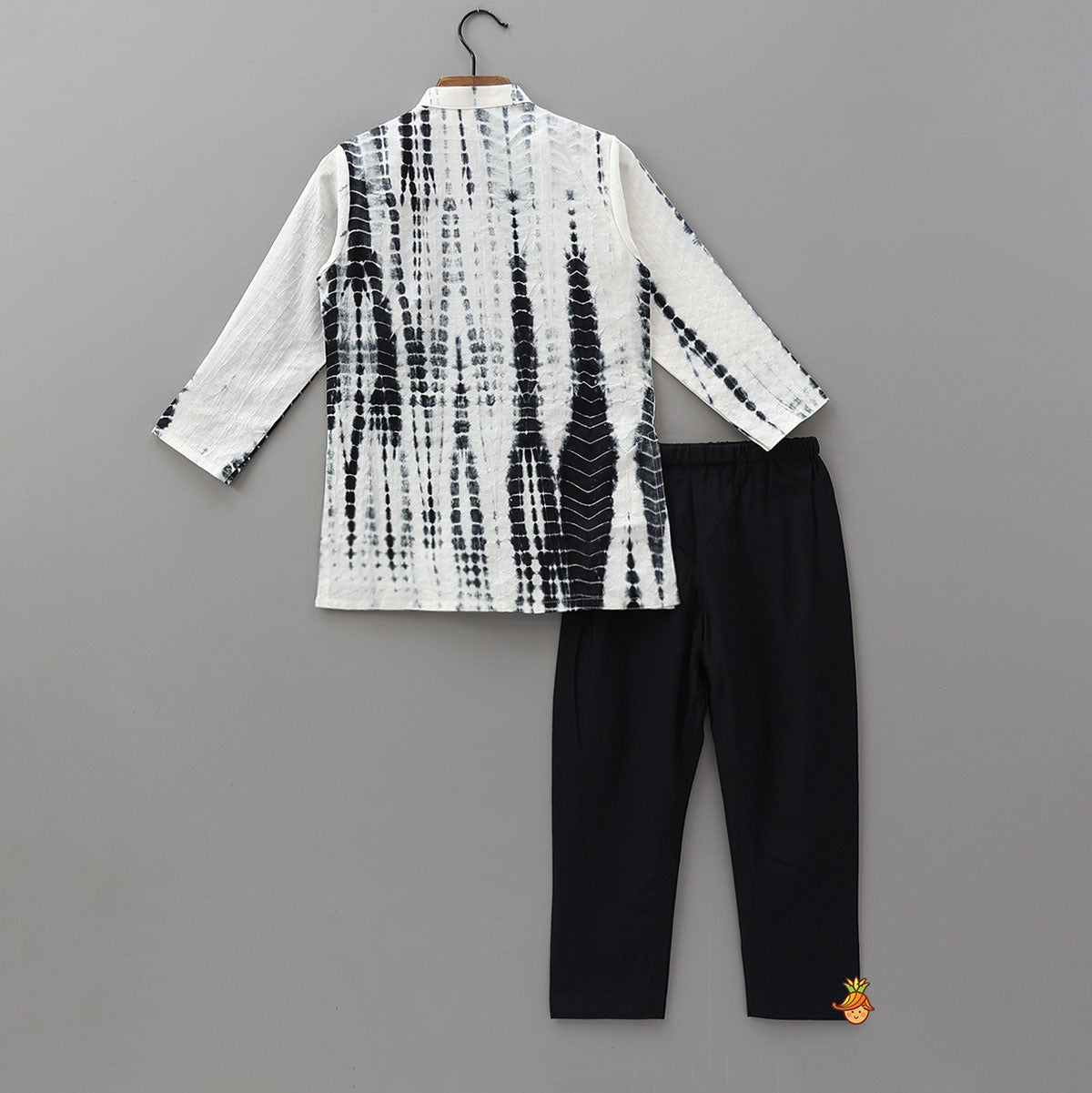 Tie Dye Shibori Printed Faux Mirror Work Kurta And Pyjama