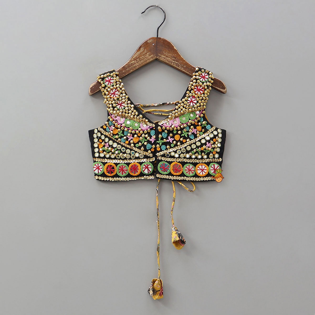 Pre Order: Stunning Ghungroo Detailed Top And Floral Printed Lehenga