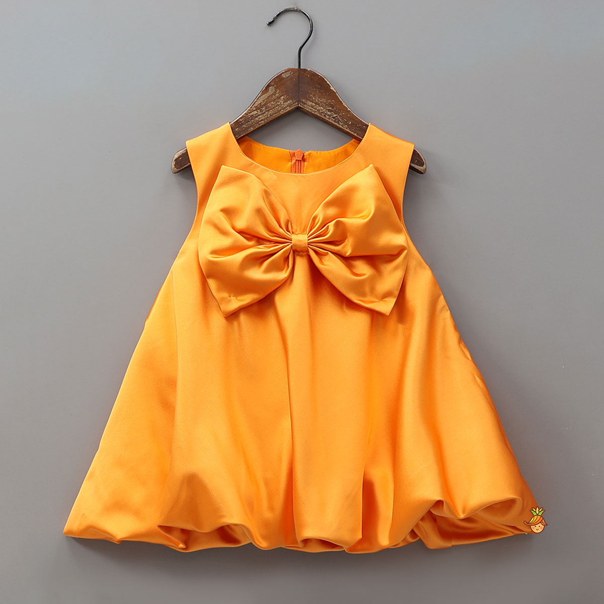 Bow Embellished Dress With Matching Gathered Hair Band