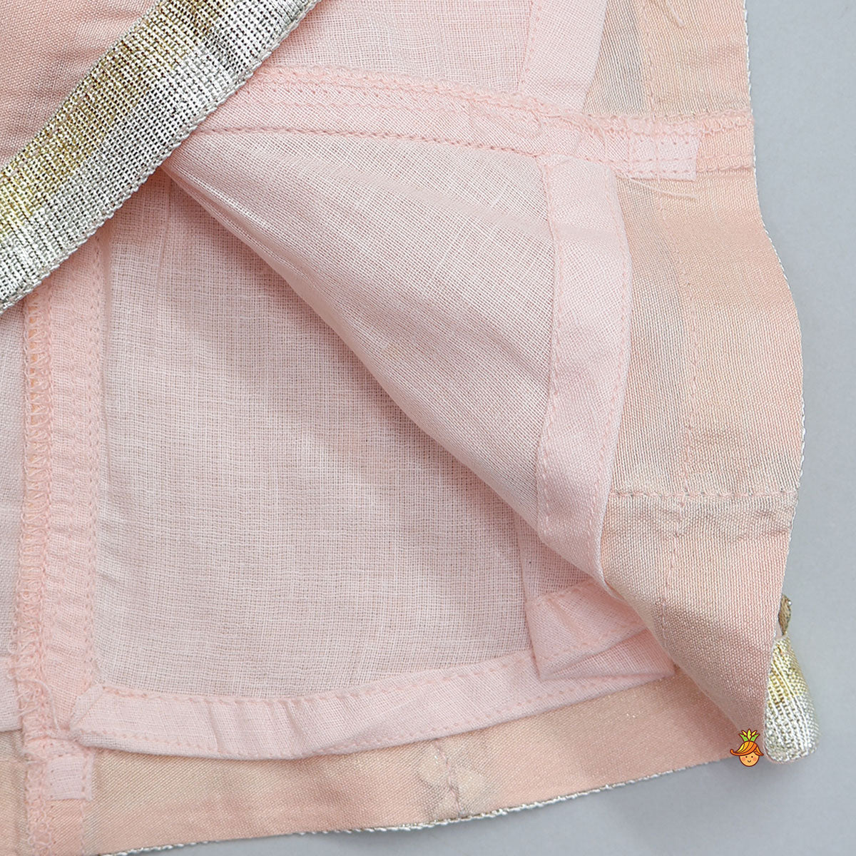 Pre Order: Lace Accented Kurti And Farshi Salwar With Potli Bag