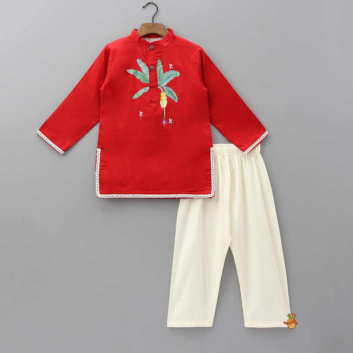 Pre Order: Honey Bee Printed Cotton Kurta And Pyjama