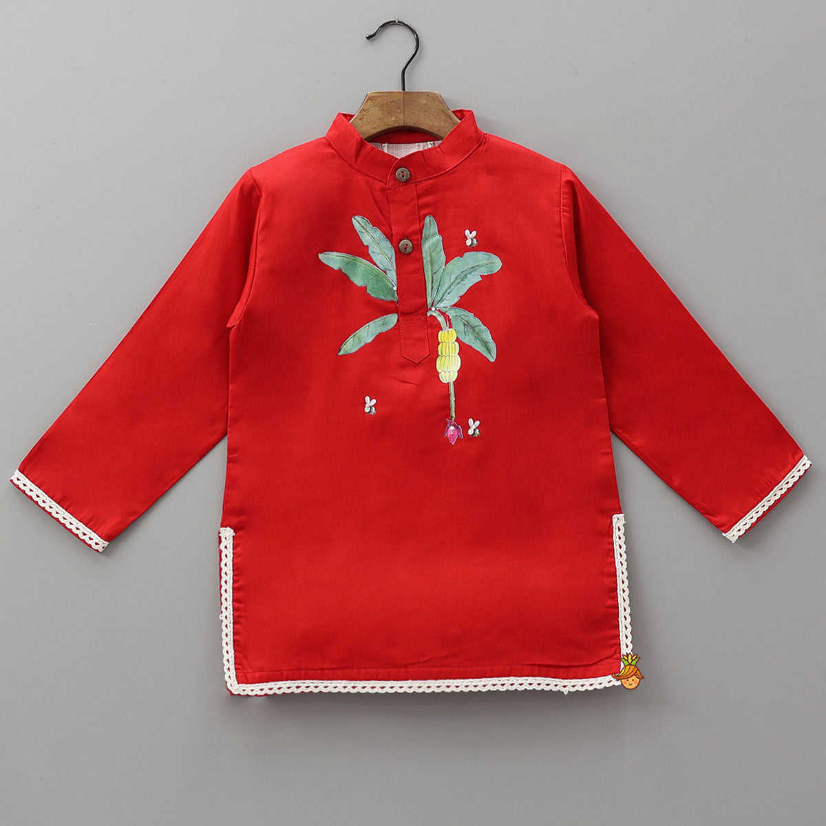 Pre Order: Honey Bee Printed Cotton Kurta And Pyjama