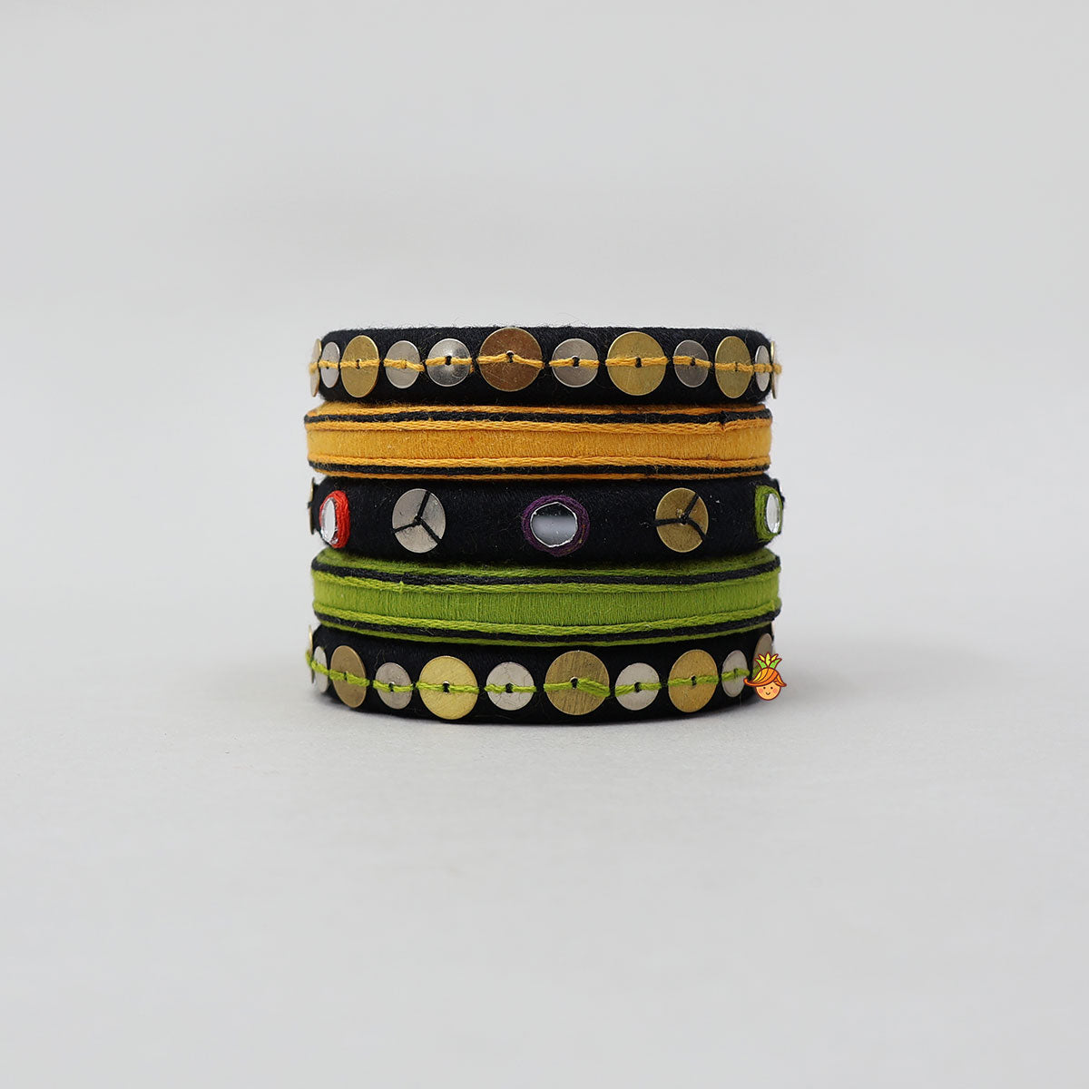 Festive Mirror And Sequin Embellished Bangles