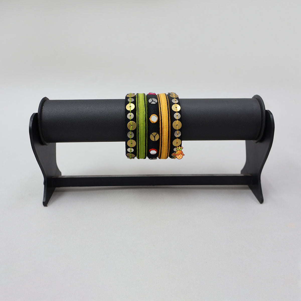 Festive Mirror And Sequin Embellished Bangles