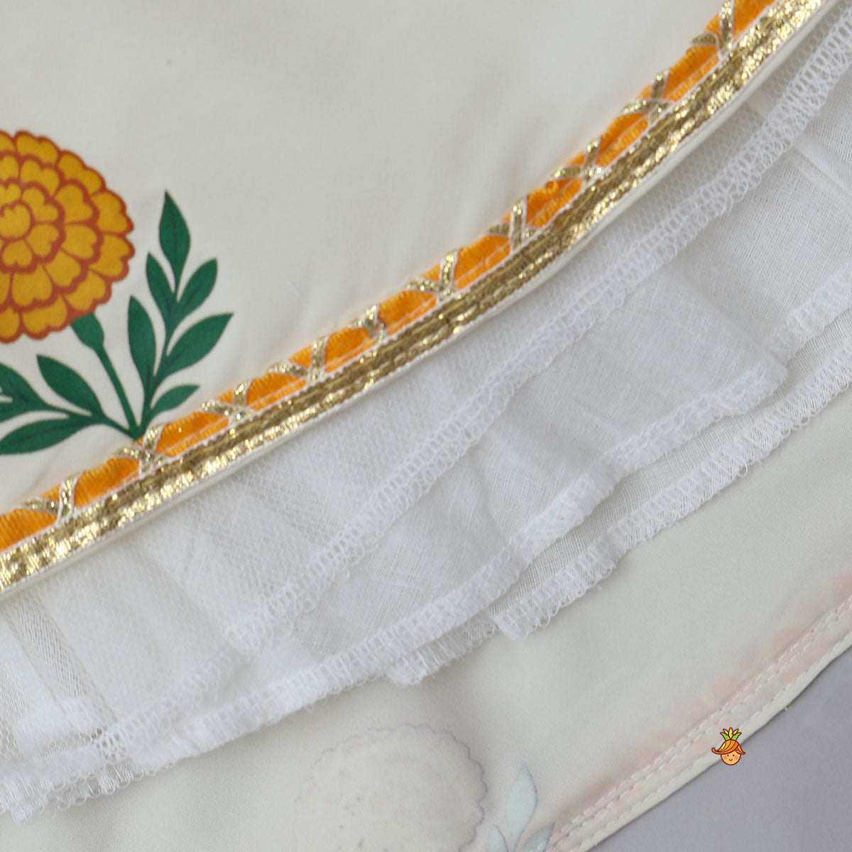 Pre Order: Shree Ji Embroidered Top And Cow Printed Lehenga With Dupatta