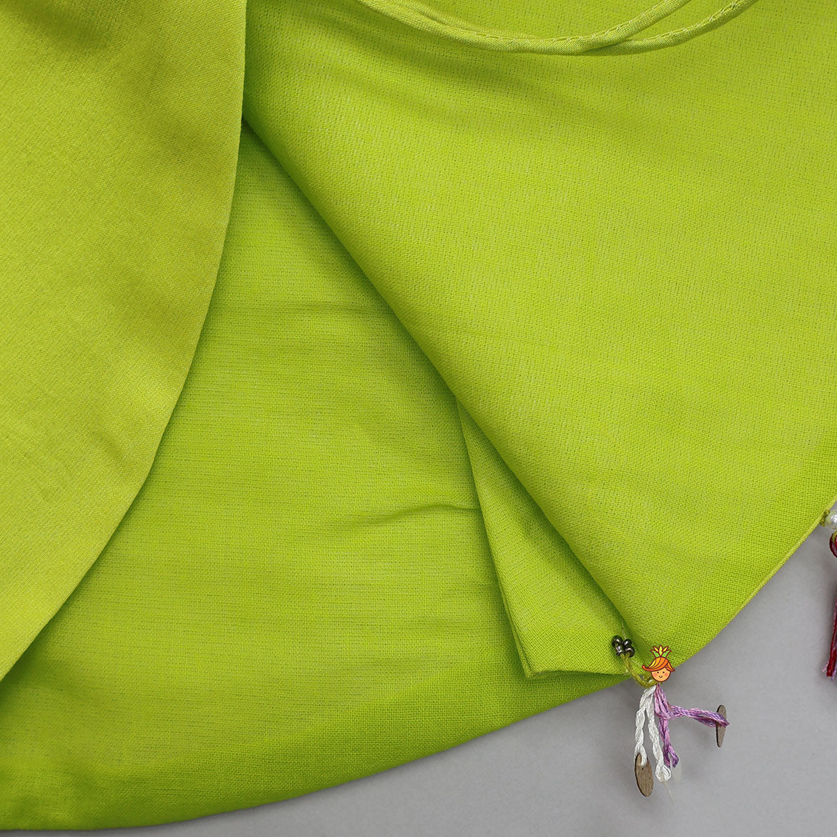 V-Neck Top With One-Sided Layered String Detail Jacket And Palazzo