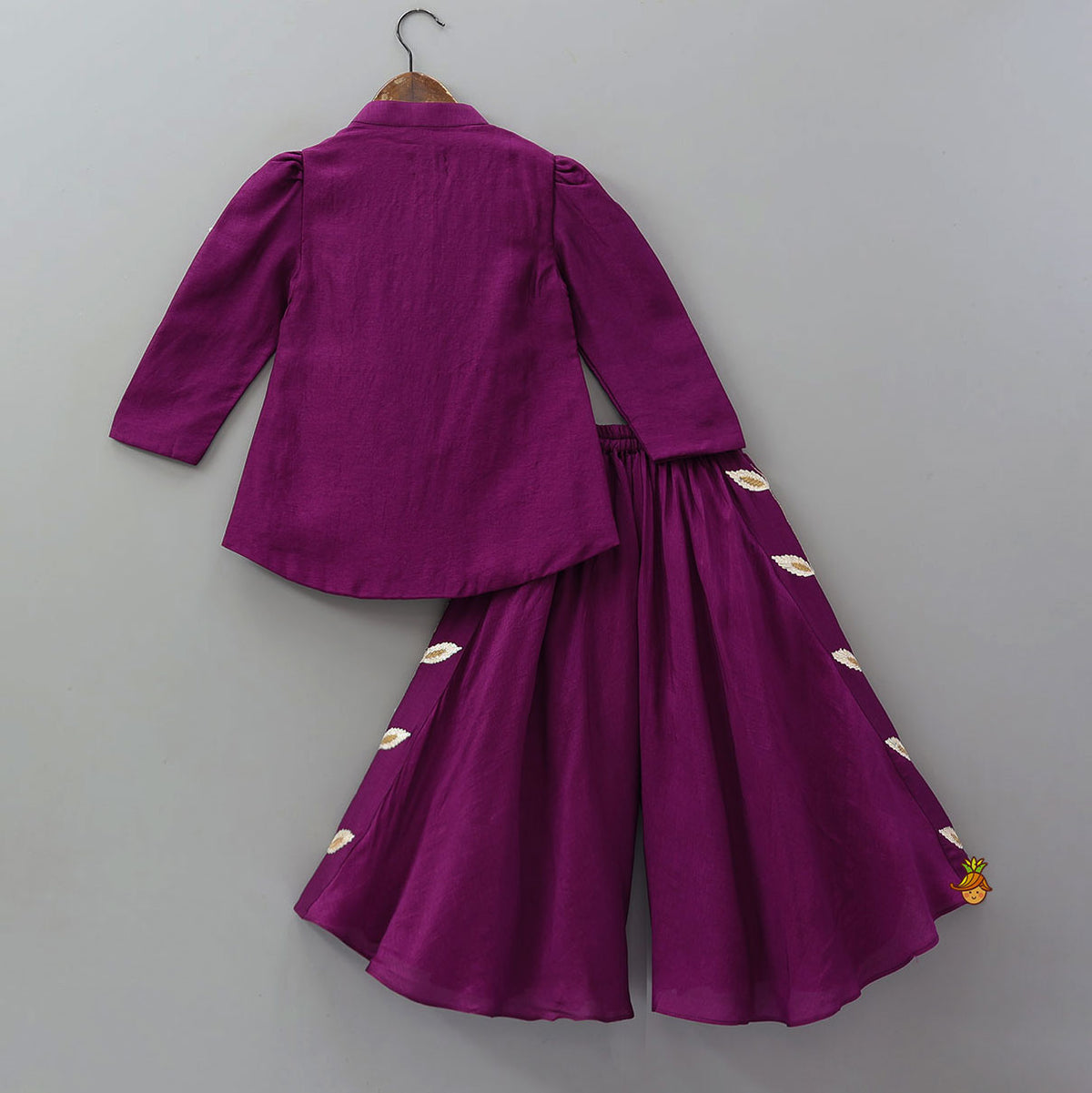 Pre Order: Jacket Style High Low Beautiful Top And Asymmetric Palazzo