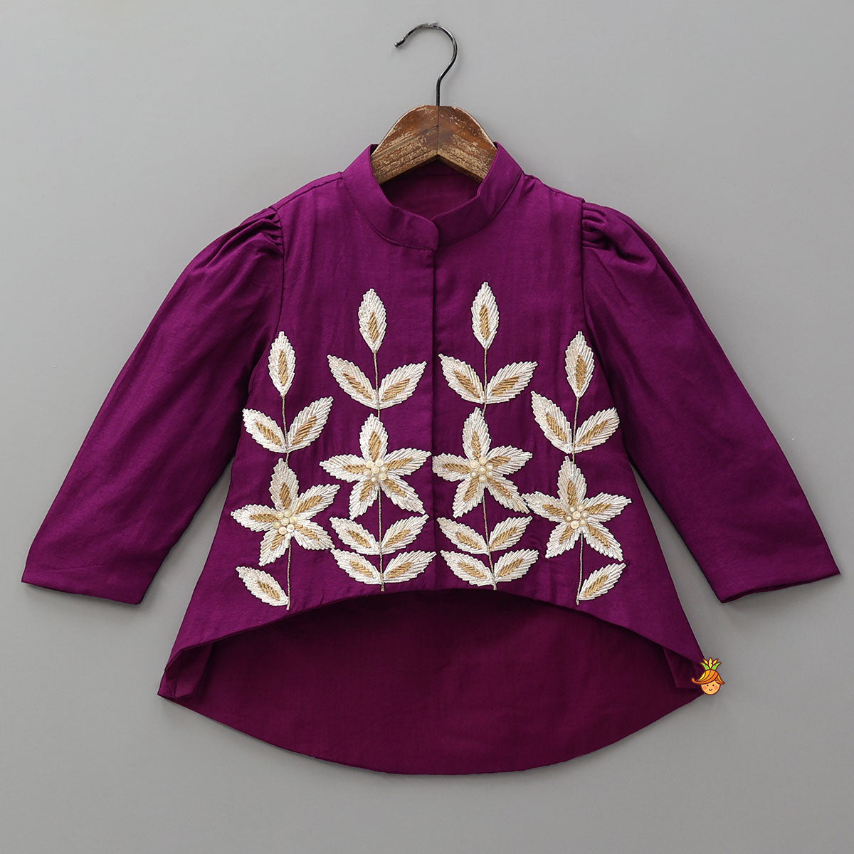 Pre Order: Jacket Style High Low Beautiful Top And Asymmetric Palazzo