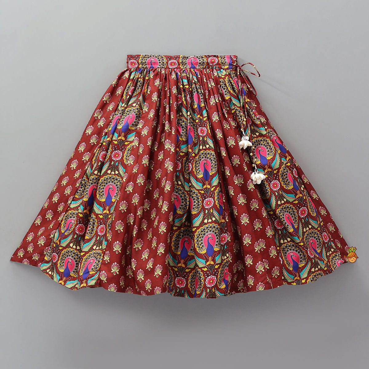 Pre Order: Stunning Multiple Hanging Tassels Detailed Strappy Crop Top And Lehenga