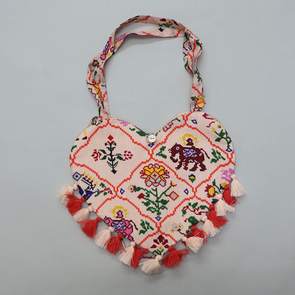Pre Order: Heart Shaped Stylish Crop Top And Lehenga With Matching Bag