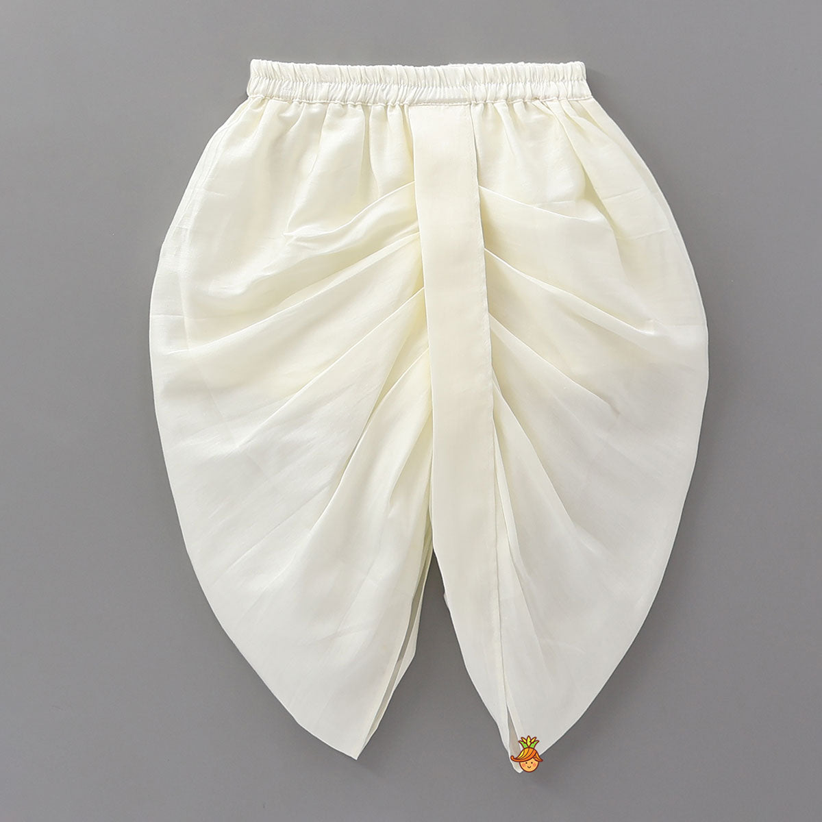 Pre Order: Contrasting Faux Mirror Lace Detailed Kediya With Dhoti And Head Band