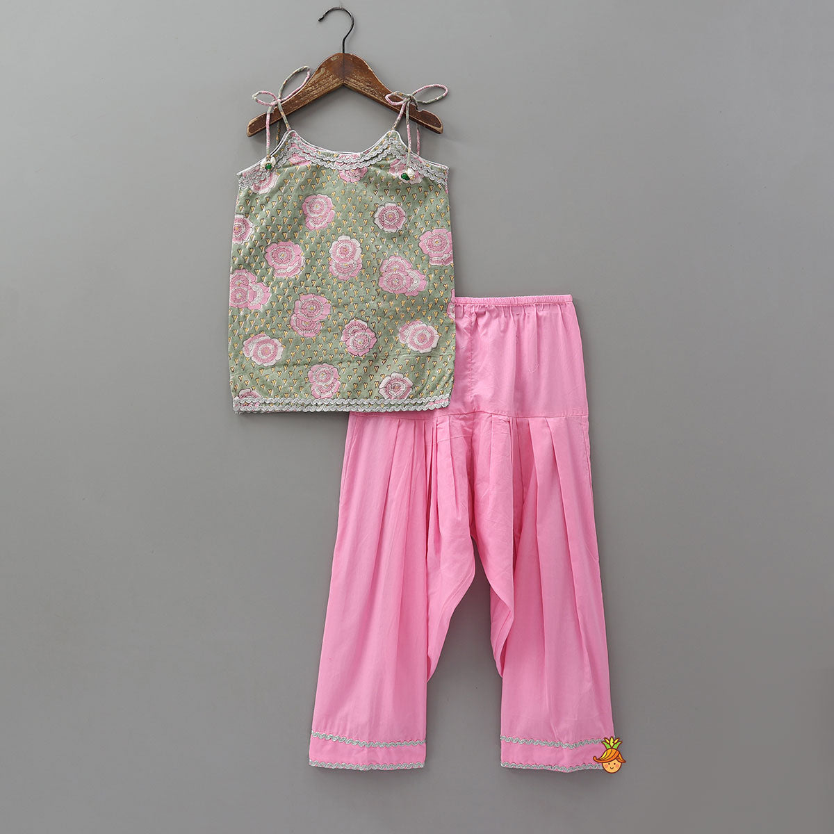 Pre Order: Hand Block Printed Kurti And Salwar With Matching Dupatta