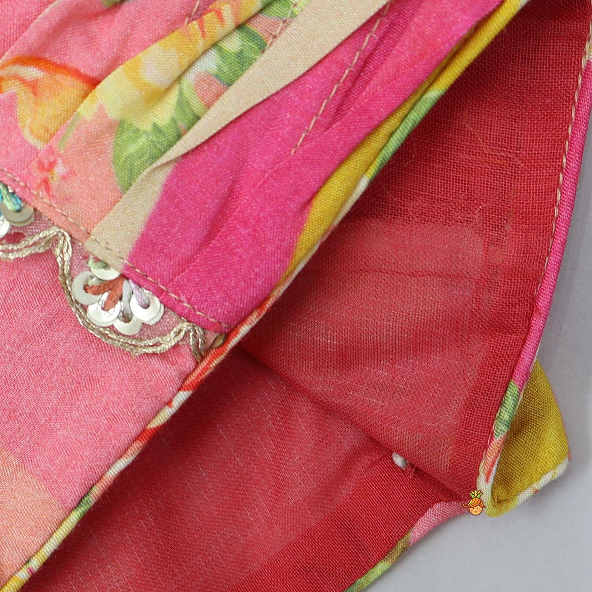 Pre Order: Pin Tuck Detailed Yoke Crop Top And Lehenga With Dupatta