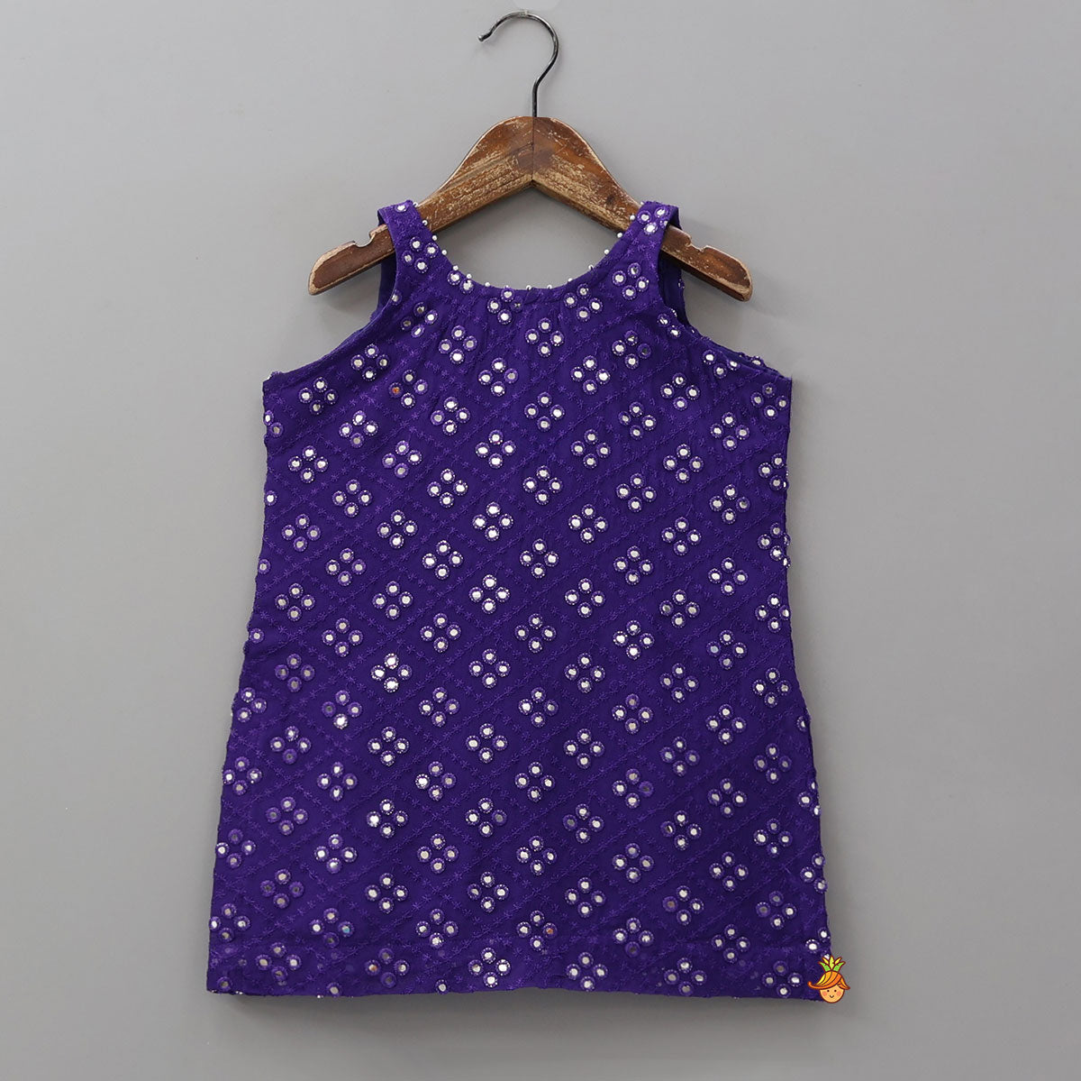 Pre Order: Festive Faux Mirror Work Kurti And Sharara With Dupatta