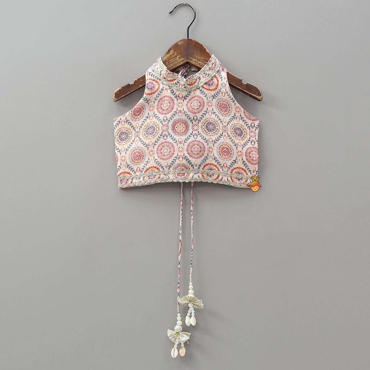 Criss Cross Back Tie Halter Neck Crop Top And Lehenga