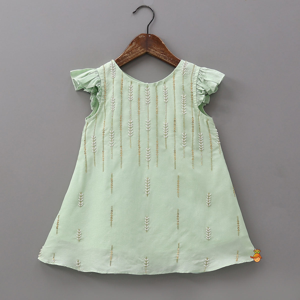 Pre Order: Ruffle Detail Kurti And Sharara With Coordinated Dupatta