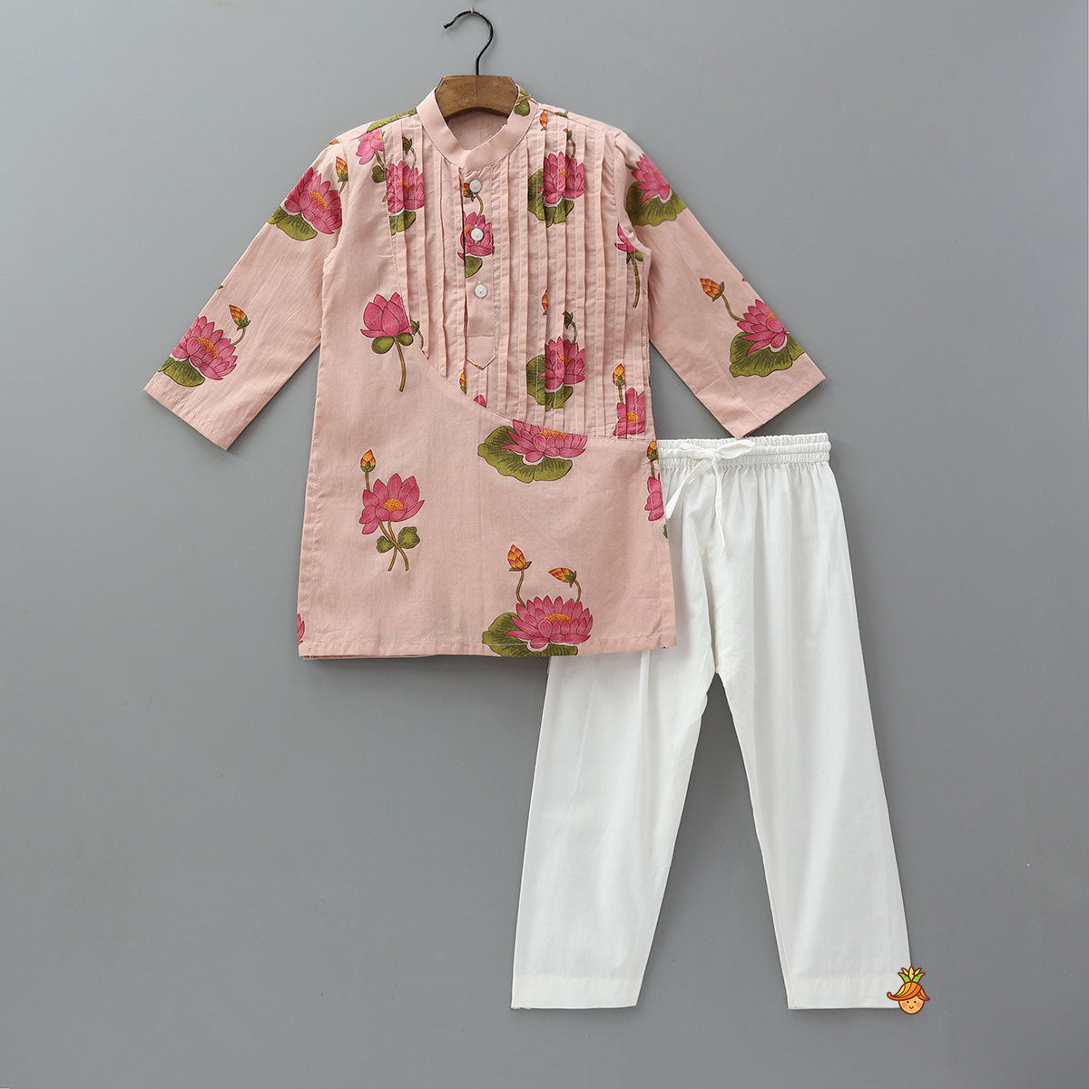 Pre Order: Floral Printed Soft Cotton Kurta And Pyjama