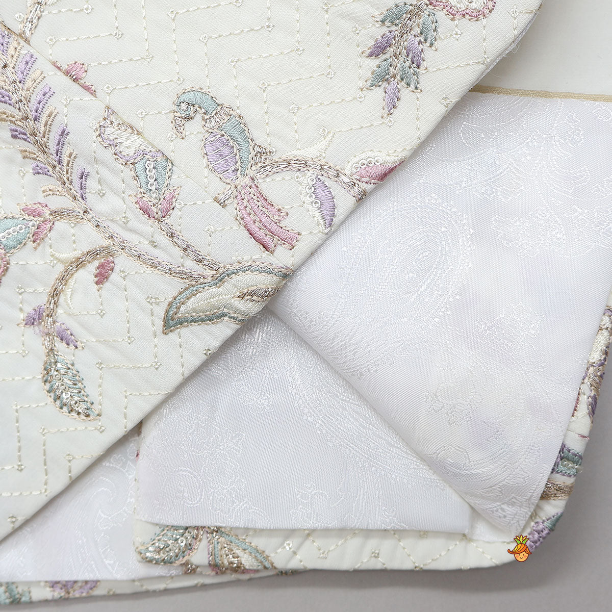 Pre Order: Intricately Embroidered Sherwani With Pocket Square And Pant