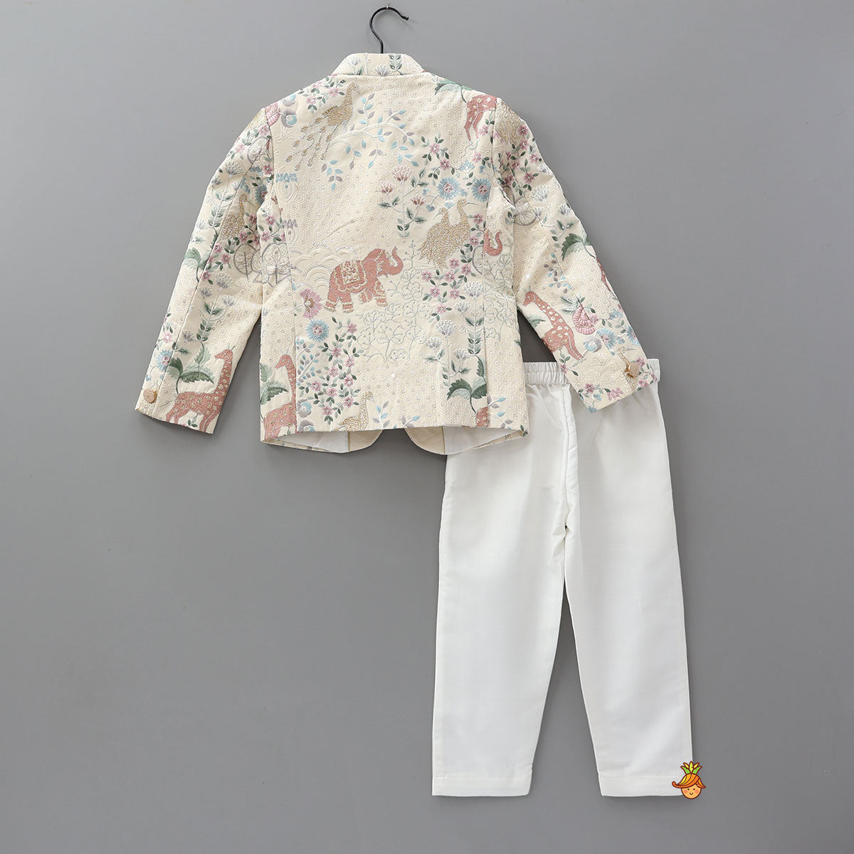 Pre Order: Finely Embroidered Sherwani With Pocket Square And Pant