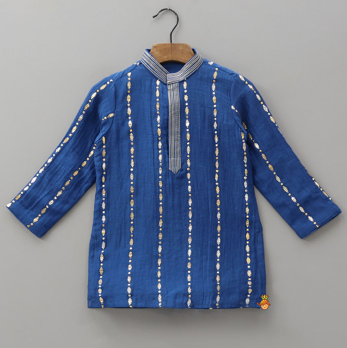 Pre Order: Embroidered Front Placket Classic Kurta And Pyjama