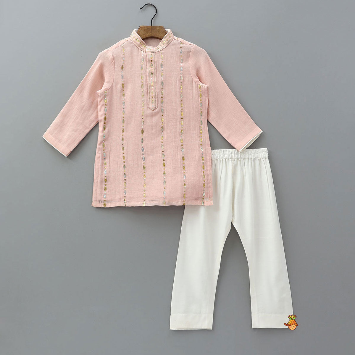 Pre Order: Front Placket Traditional Kurta And Pyjama