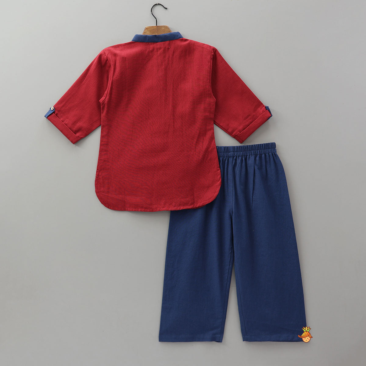Pre Order: Gota Lace Work Front Placket Kurta And Pyjama