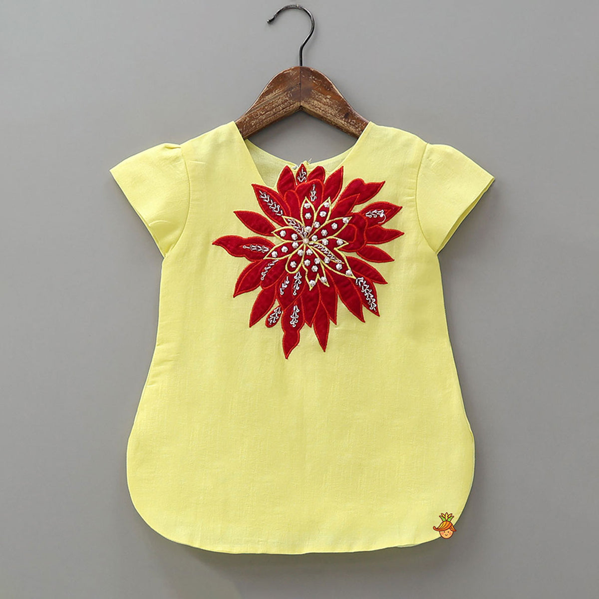 Velvet Floral Applique Kurti And Salwar