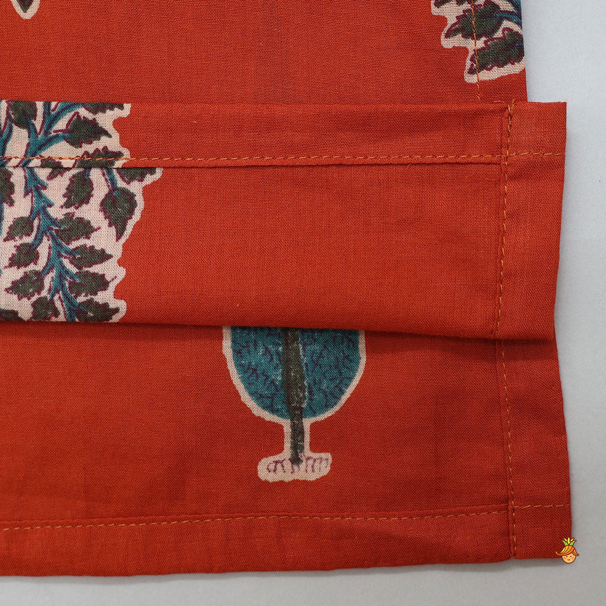 Pre Order: Thread Work Front Placket Cotton Kurta With Open Jacket And Pyjama