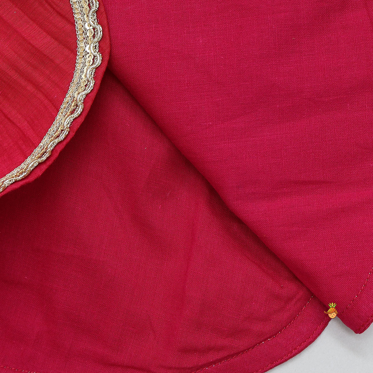 Pre Order: Lace Detailed Curved Hem Kurti And Sharara With Dupatta
