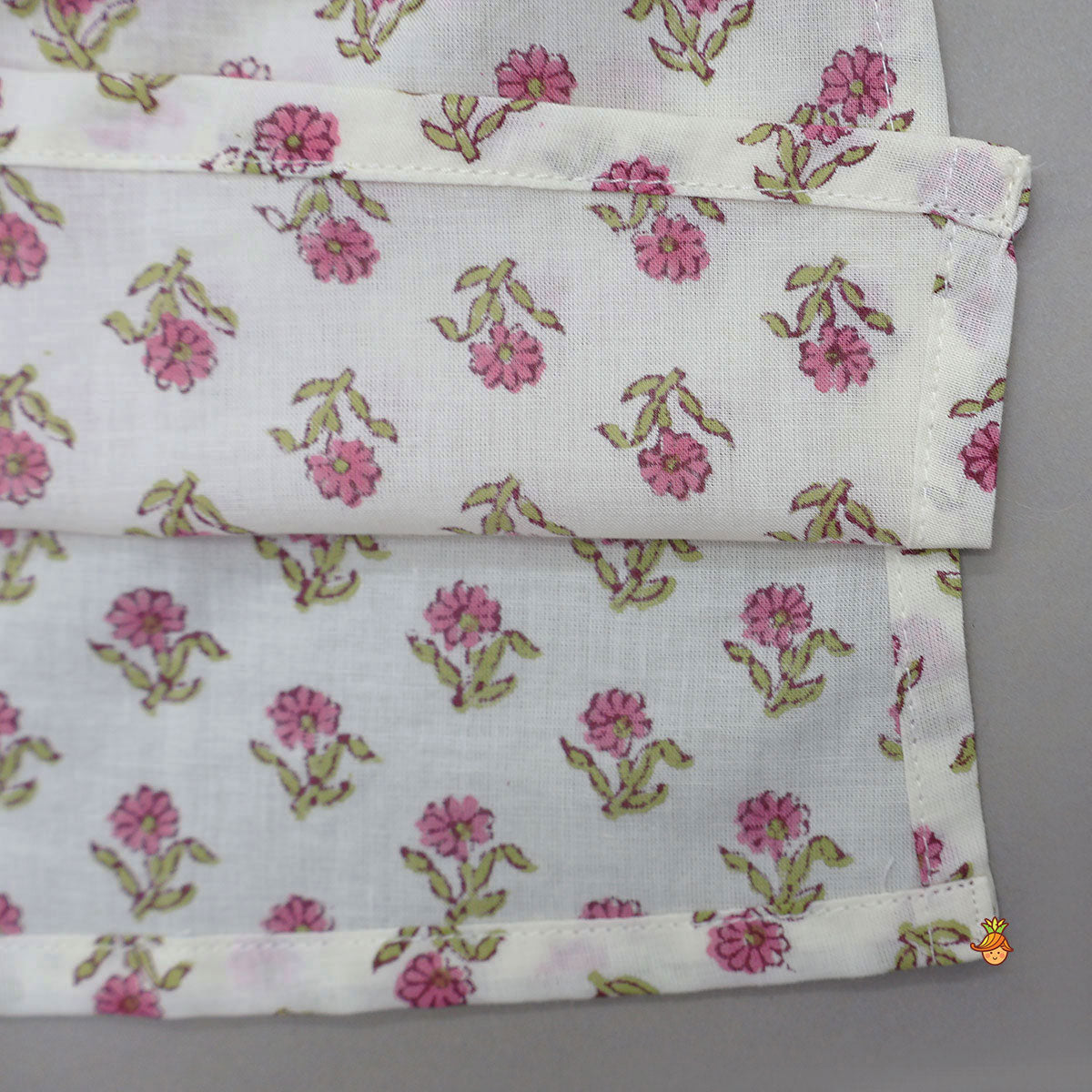 Floral Printed Kurta And Matching Jacket With Lurex Striped Dhoti