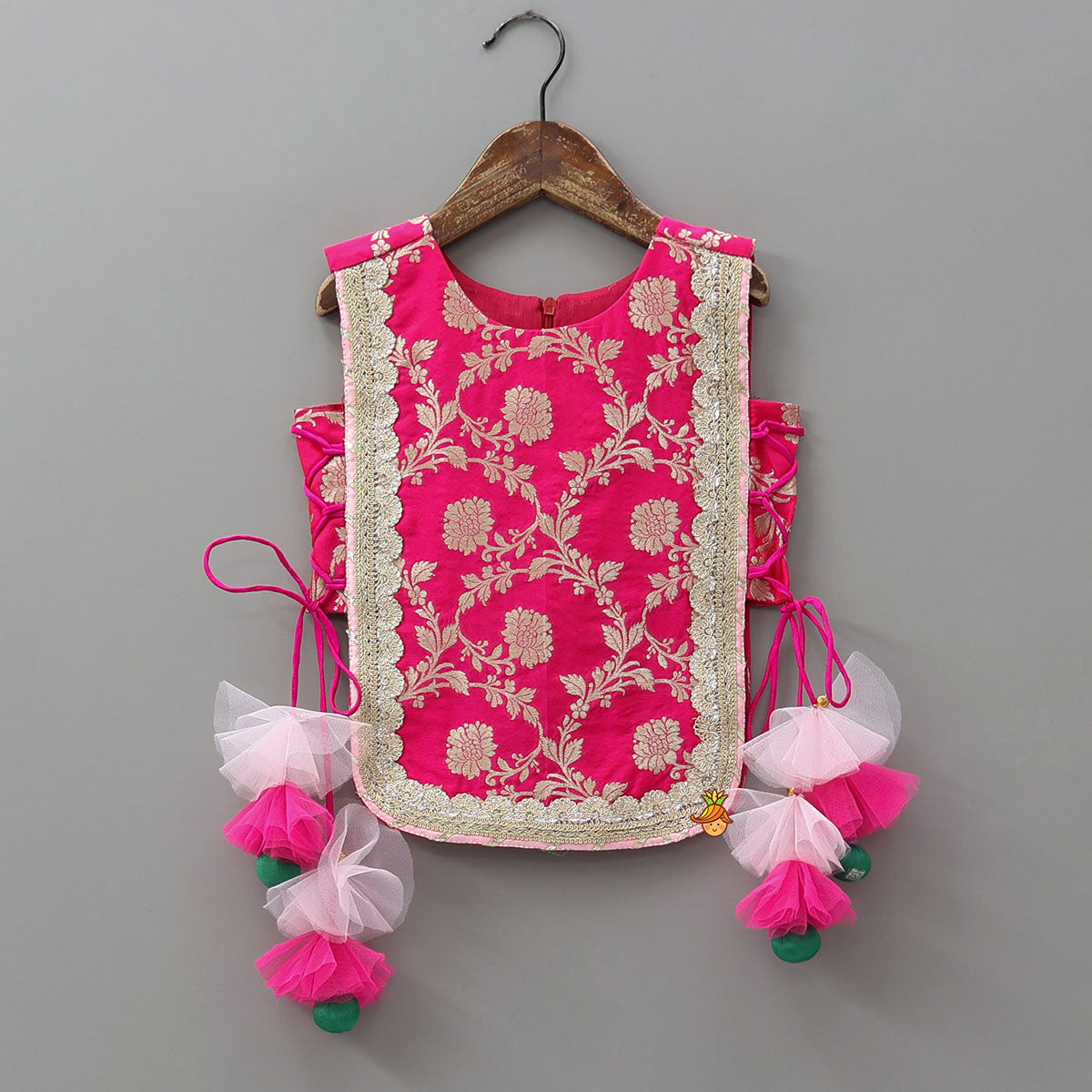 Pre Order: Brocade Top And Contrasting Sharara With Dupatta