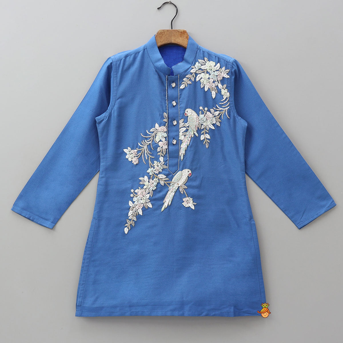 Pre Order: Bird Motif Embroidered Stylish Kurta And Pant