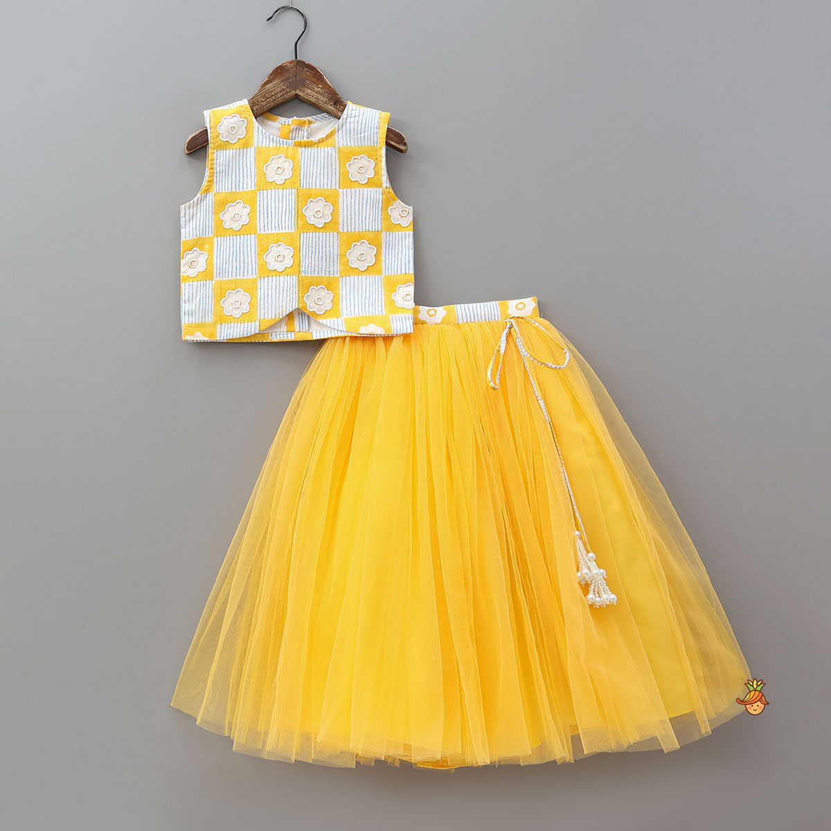 Hand Embroidered Printed Top And Lehenga With Stylish Dupatta