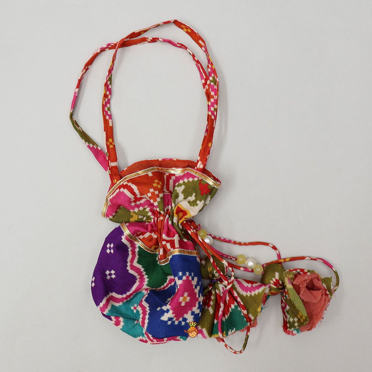 Pre Order: Halter Neck Heavily Embroidered Top And Lehenga With Dupatta And Potli Bag