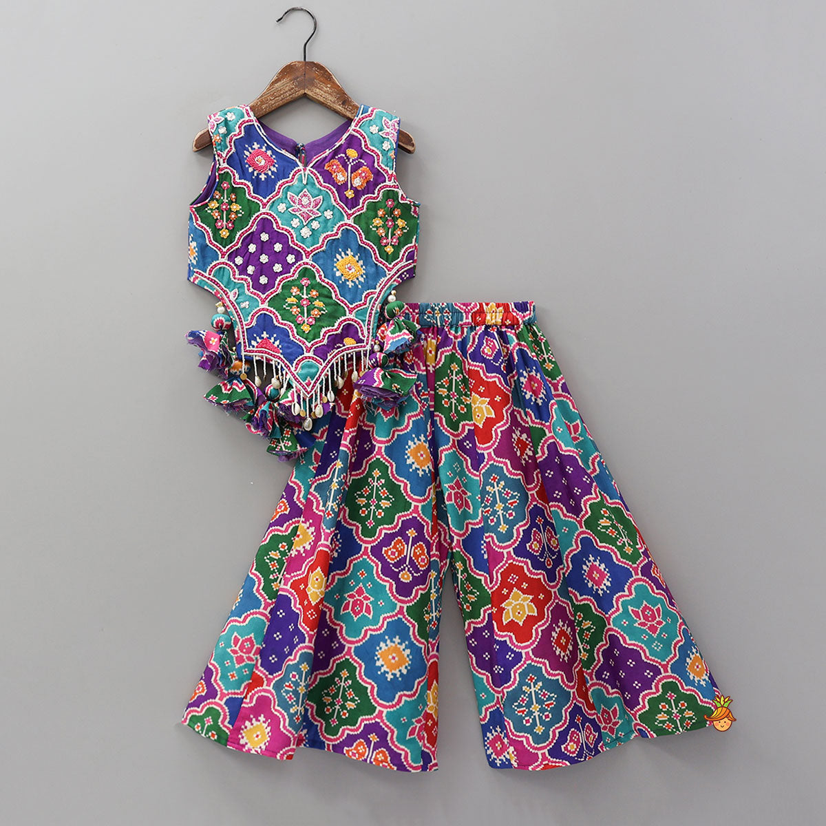 Pre Order: Heavily Embroidered Top And Palazzo