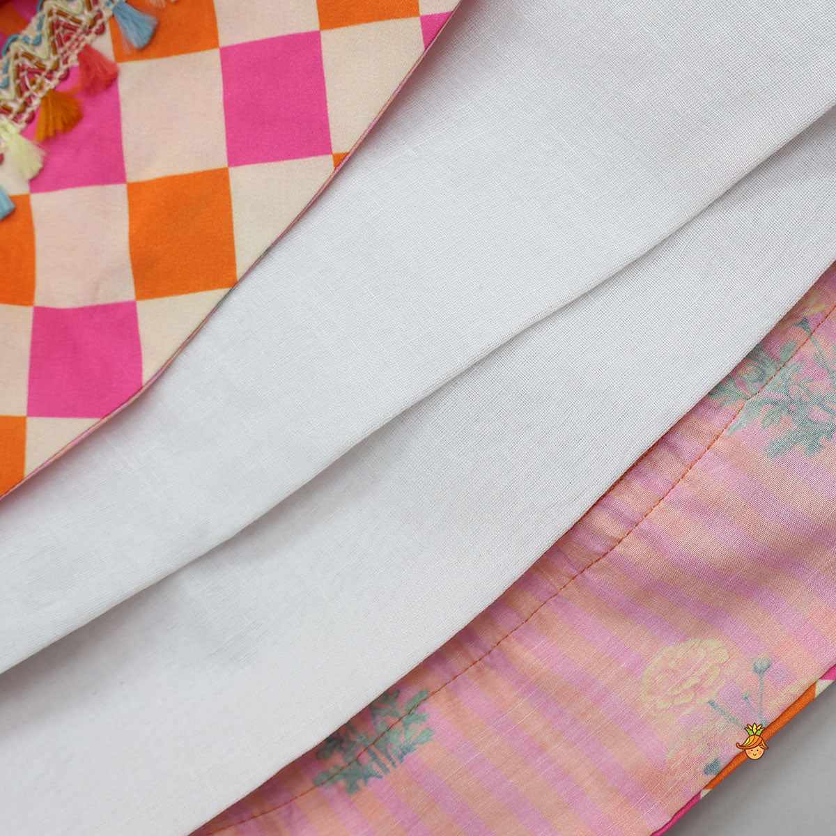 Pre Order: Checks Printed Flap Top And Lehenga With Dupatta
