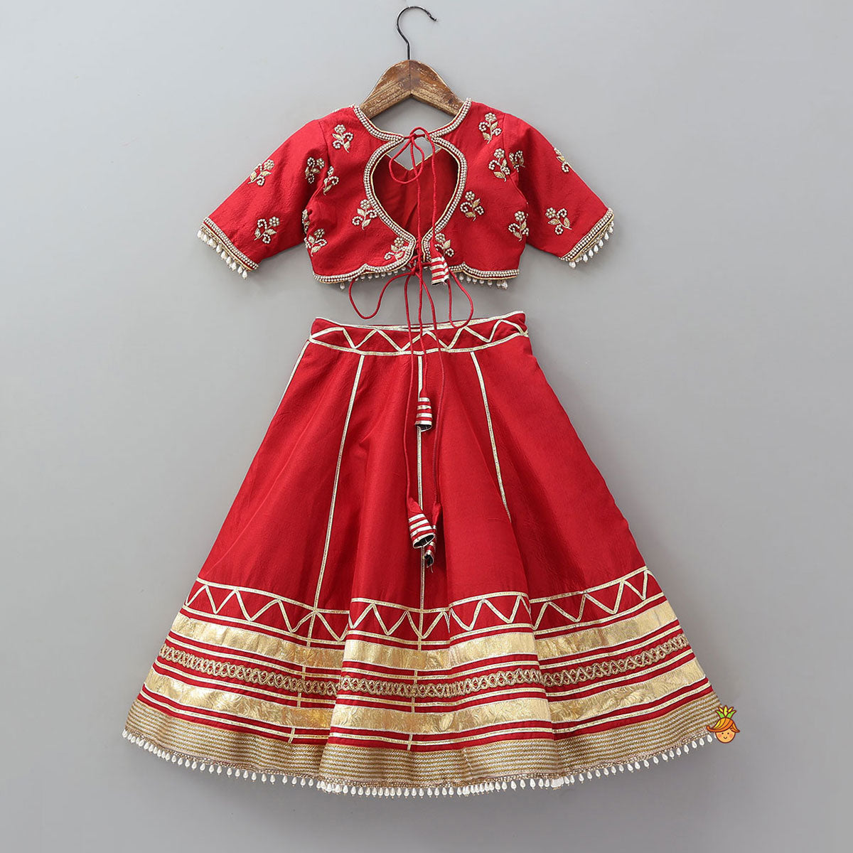 Pre Order: Heavily Embroidered Crop Top And Lehenga With Dupatta