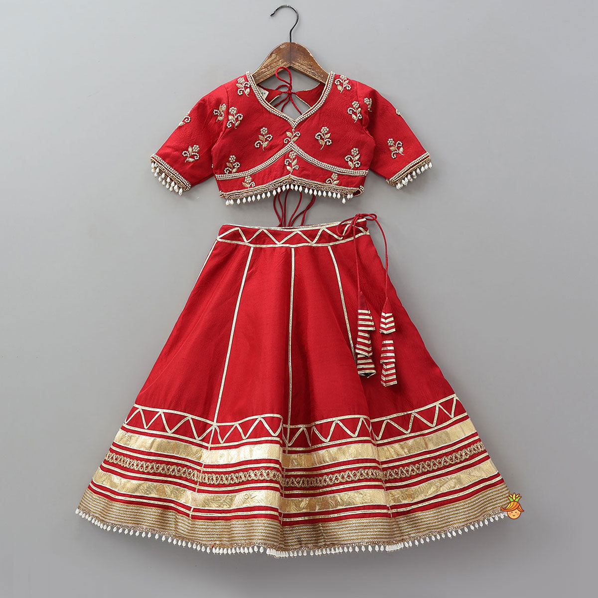 Pre Order: Heavily Embroidered Crop Top And Lehenga With Dupatta