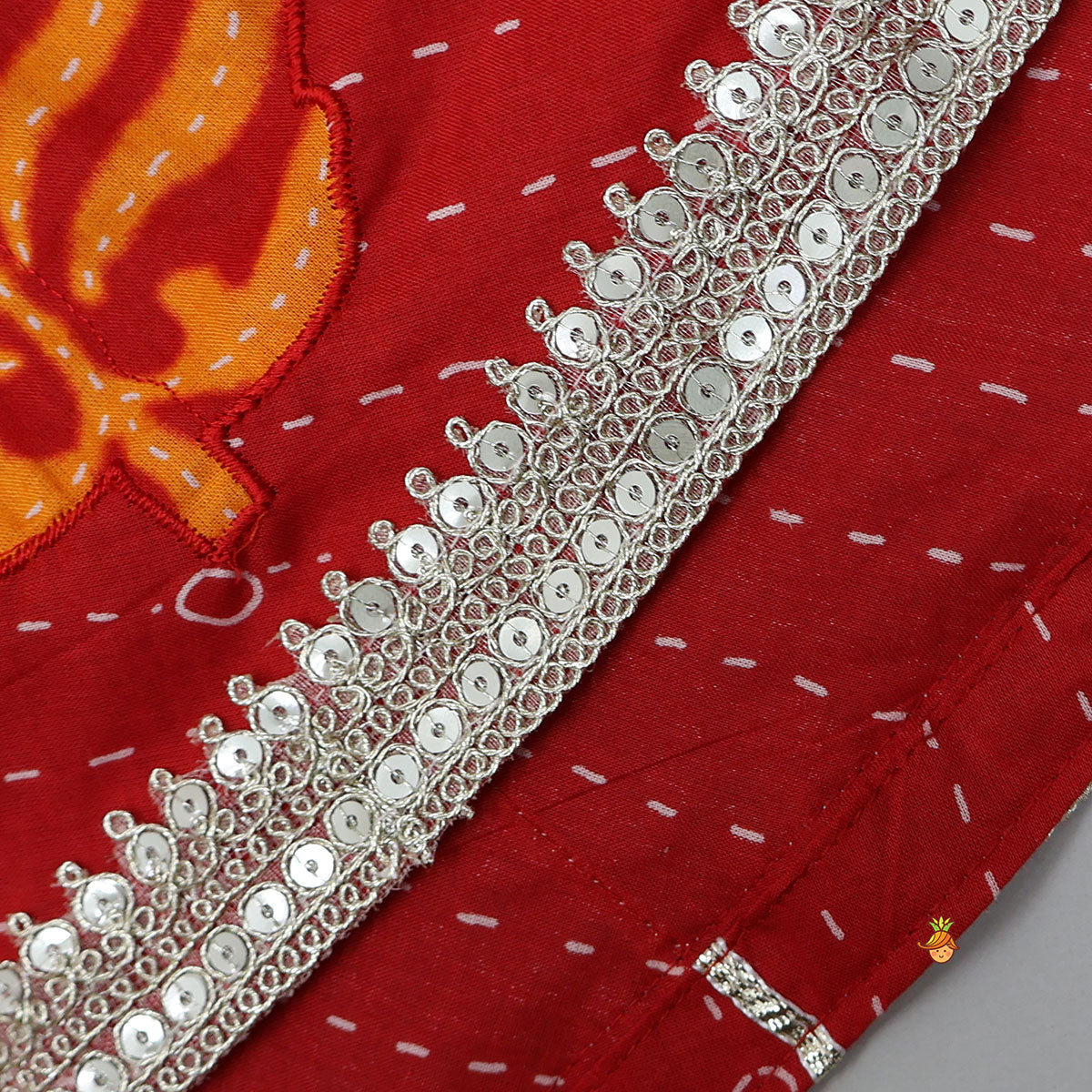 Pre Order: Ruffle Sleeve Printed Top And Lehenga With Dupatta