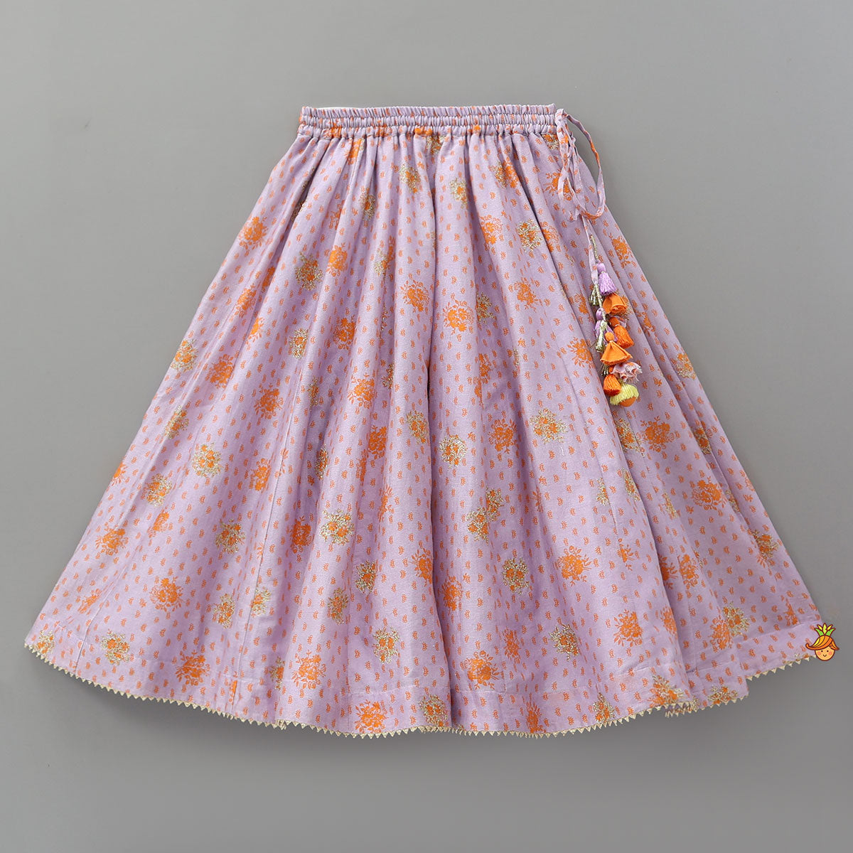 Pre Order: Printed Top And Lehenga With Dual Tone Dupatta
