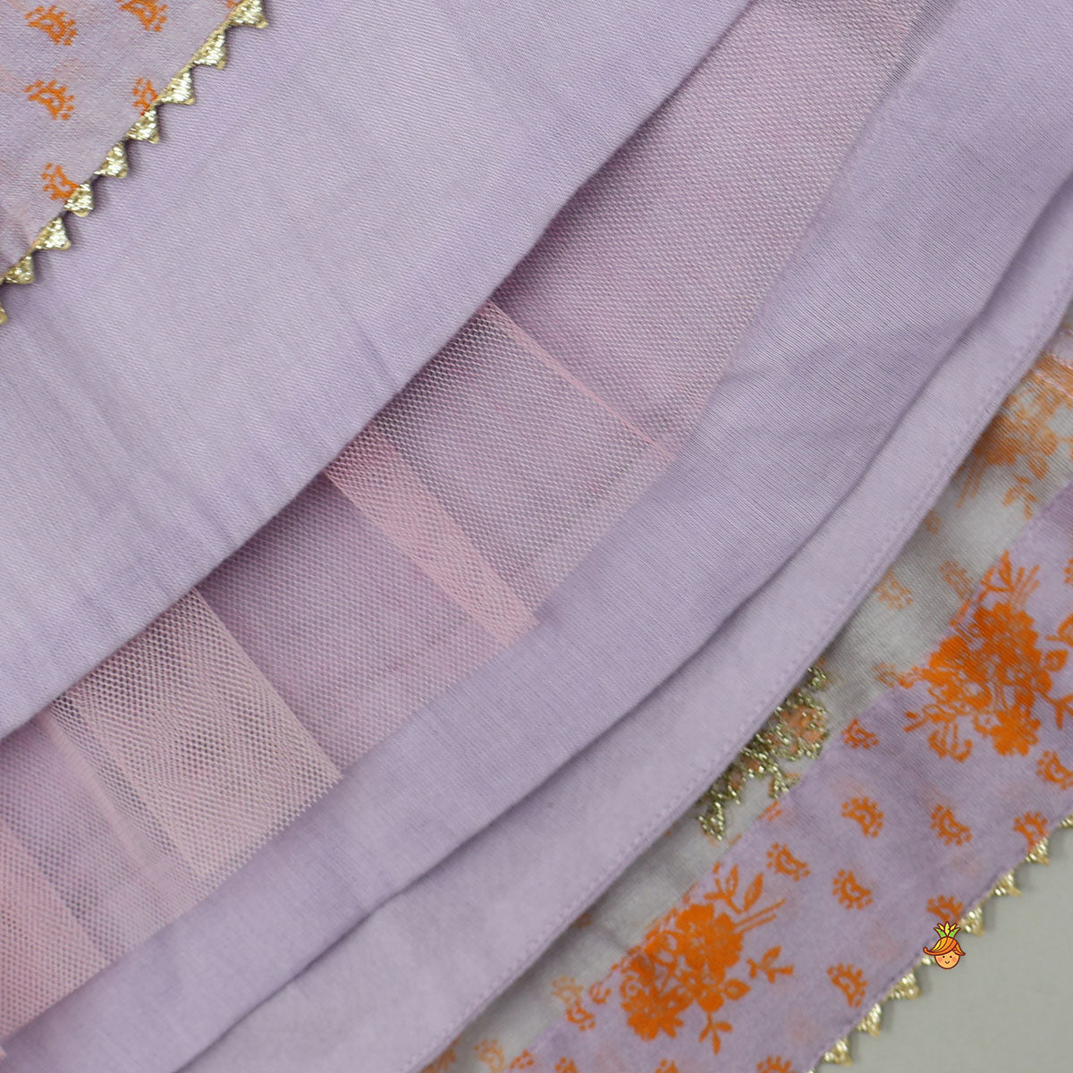 Pre Order: Printed Top And Lehenga With Dual Tone Dupatta