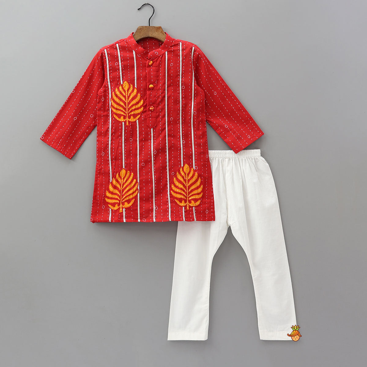Pre Order: Applique Work Kurta And Pyjama