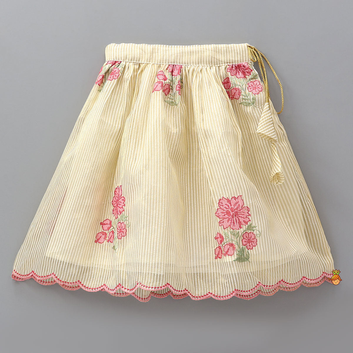 Pre Order: Stylish Side Knot Detail Crop Top And Lehenga