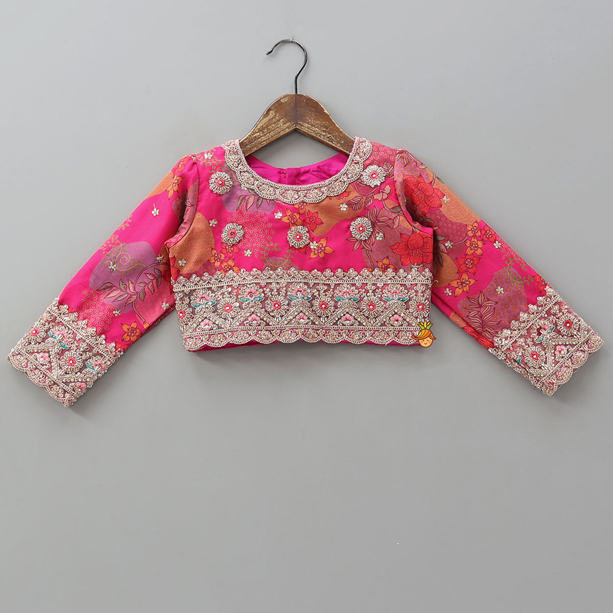 Pre Order: Heavily Embroidered Crop Top And Lehenga With Sequin Embellished Dupatta