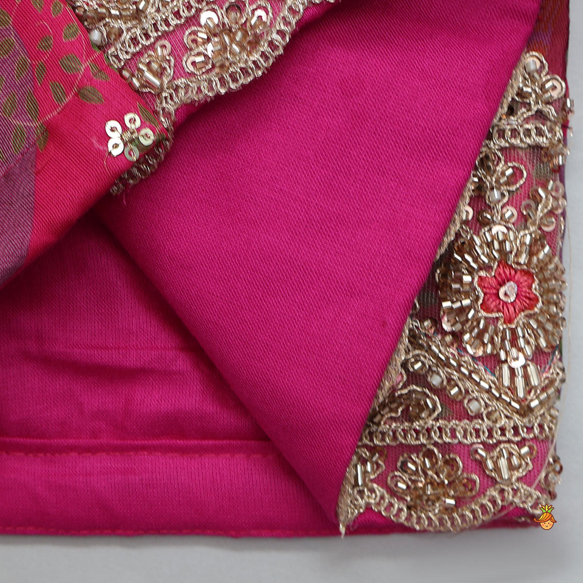 Pre Order: Heavily Embroidered Crop Top And Lehenga With Sequin Embellished Dupatta