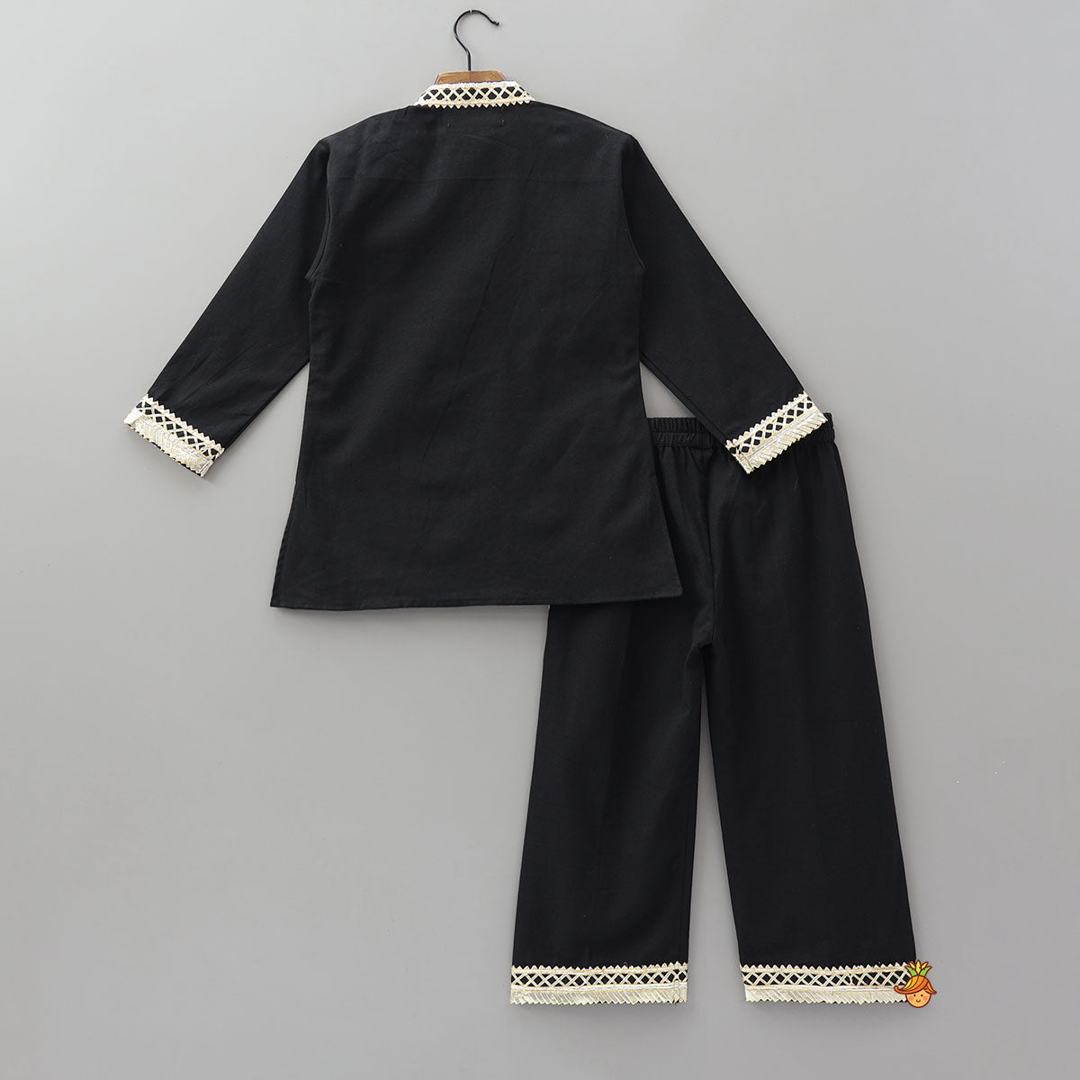 Pre Order: Gota Lace Embellished Kurta And Pyjama