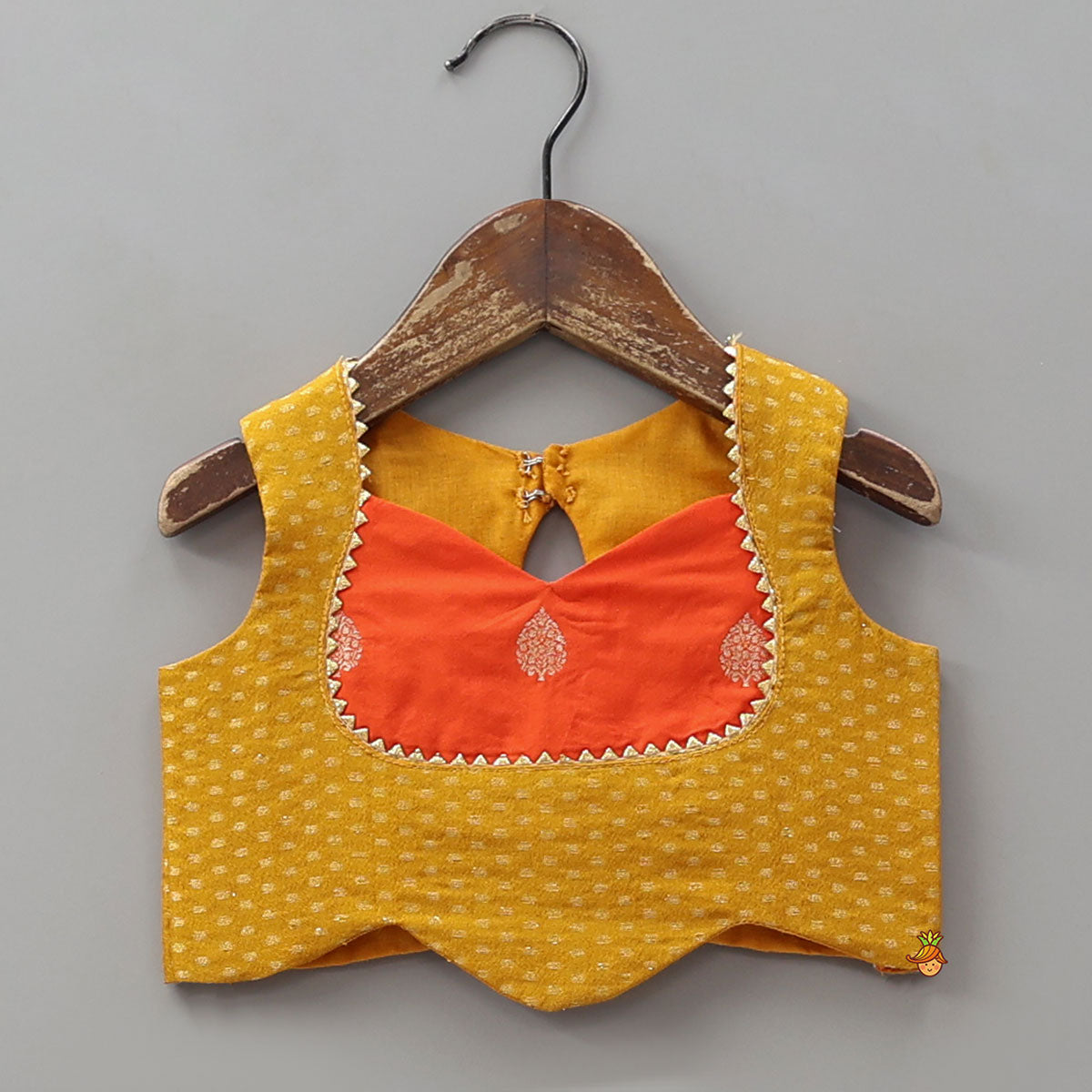 Pre Order: Hem Cut Crop Top And Contrasting Lehenga